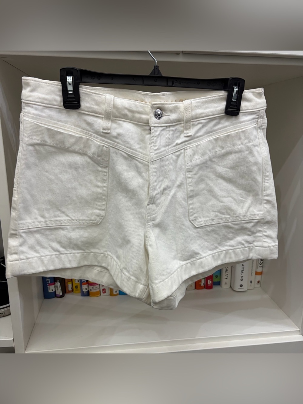 American Eagle Outfitters White Denim Strigid Relaxed Shorts
